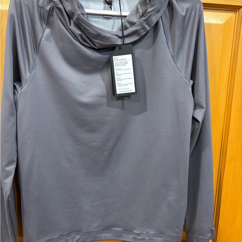 Ryu Respect Your Universe Mesh Hoodie in dark gray and light Gray
